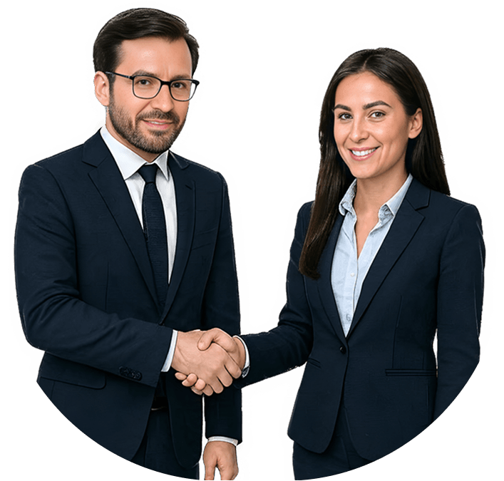 Business professionals shaking hands